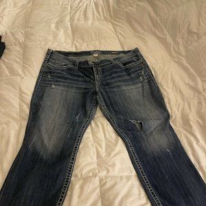 Silver Tuesday Capri Blue Jeans Women's Size 24 Relaxed Straight Med. Wash